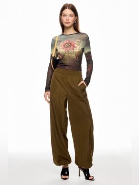 MONSE Olive Wide-Leg Drawstring Pants